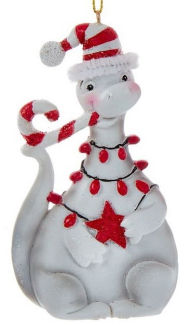 Игрушка на елку "Дракоша белый" 10 см