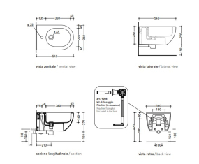 Биде подвесное Flaminia App 54х36 AP218UV
