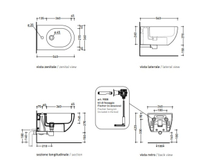 Биде подвесное Flaminia App 54х36 AP218FAN