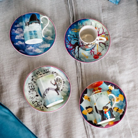 Набор чашек кофейных с блюдцами Für Beethoven 100 мл, 8 предметов