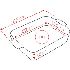 Форма для запекания прямоугольная Appolia 15,5х25 см, цвет шалфей