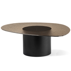 Стол Calligaris Mushroom 110х87, стекло, Black / Bronze