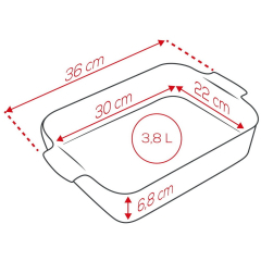 Форма для запекания прямоугольная Appolia 22х36 см, синяя