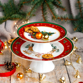 Блюдо для торта на ножке Happy Wintertime 28 см