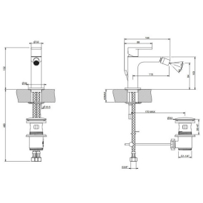 Смеситель для биде Gessi Emporio 38607.031, с донным клапаном, хром