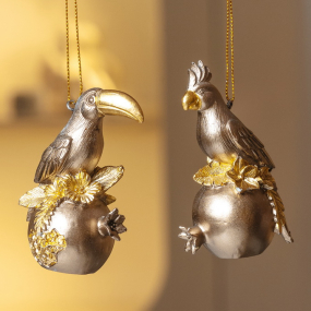 Игрушка на елку "Какаду и гранат" 9 см