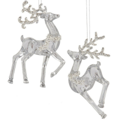 Елочная игрушка "Кристальный олень" 15 см, в ассортименте