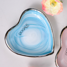 Блюдце "Сердце" 13 см, голубое