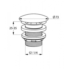 Донный клапан Kludi Plus, незапираемый, 1042805-00