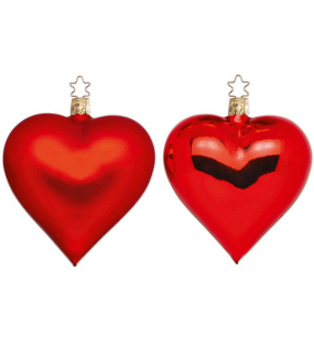 Игрушка на елку "Сердце" 9 см, в ассортименте