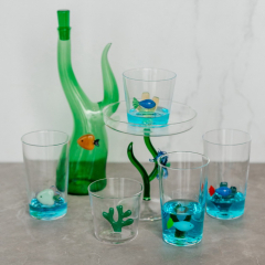 Бокал лонгдринк Marine Garden 450 мл, белая рыба и зеленая водоросль