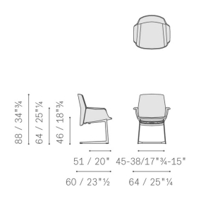 Кресло офисное Poltrona Frau Downtown Conference, Georgette