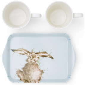 Набор кружек "Зайцы" 180 мл на подносе, 3 предмета