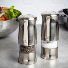 Набор мельниц электрических для соли и перца Zeli 14 см, цвет хром