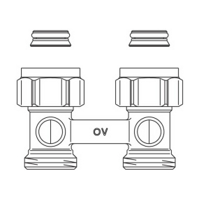 Узел подключения Oventrop Multiflex F, 3/4 НГ x 3/4 НР, проходной