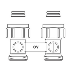 Узел подключения Oventrop Multiflex F, 3/4 НГ x 3/4 НР, проходной