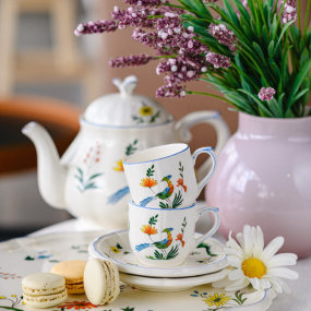 Набор чашек чайных с блюдцами Oiseaux De Paradis 175 мл, 4 предмета