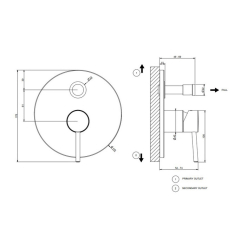 Внешняя часть Gessi Via Tortona 44667.149 смесителя для душа, никель матовый