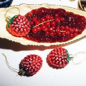 Елочная игрушка "Малина" 6,5 см