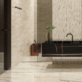 Керамогранит Italon Charme Deluxe 80х80 Lux, Cream River, 9 мм