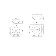 Раковина Antonio Lupi Servotondo, 50х50, из Flumood, с клапаном, белый матовый