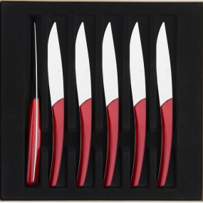 Набор ножей для стейка Quartz Miroir, 6 шт, красный