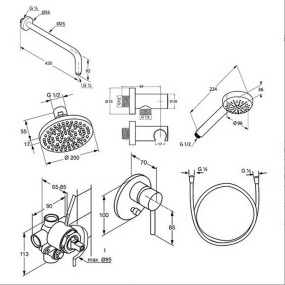 Душевая система Kludi Bozz 7в1, 386300576, хром