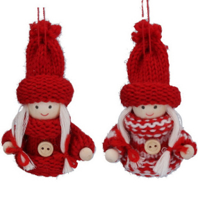 Елочная игрушка "Скандинавская девочка" 8 см, в ассортименте