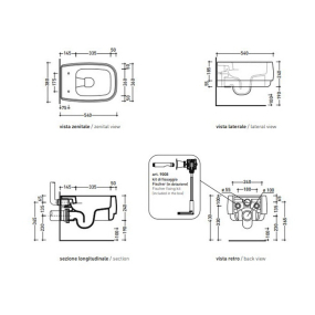 Унитаз подвесной Flaminia Flag 54х38, Goclean, с сиденьем, Agrilla