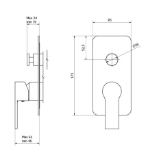 Внешняя часть iB Rubinetti WhyNot EWN310NP смесителя для душа, черный матовый