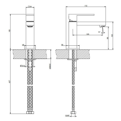 Смеситель для раковины Gessi Rettangolo 20002.149, брашированный никель