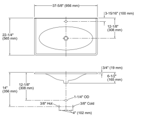 Раковина чугунная Kohler Iron/Impressions, 96x57 см, темная слива