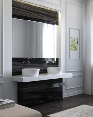 Раковина Holbi Almatea SR 42x42, из Soft Rock, белая матовая, с клапаном