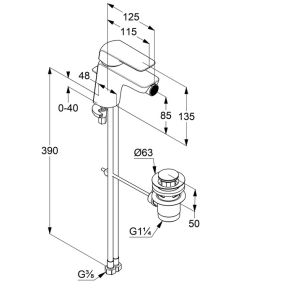 Смеситель для биде Kludi Ameo 412160575, хром