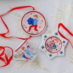 Набор елочных игрушек Hutschenreuther Christmas feast 6 см, 3 шт