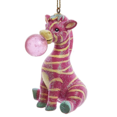 Игрушка на елку "Зебра жует жвачку" 9 см