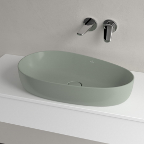 Раковина накладная Villeroy & Boch Antao 65х40, CeramicPlus, 4A7465R8, из TitanCeram, Morning Green