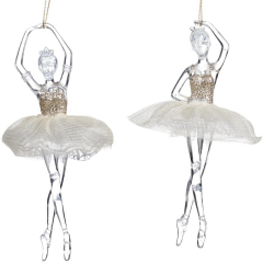 Игрушка на елку "Балерина стеклянная" 18 см, в ассортименте