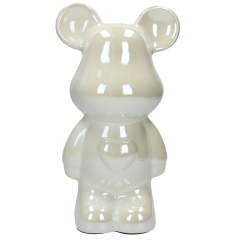 Фигурка-копилка декоративная "Медведь" 27 см, белая