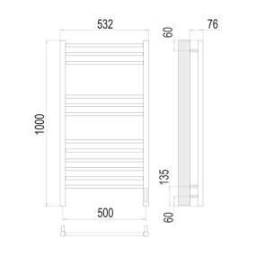 Полотенцесушитель Terminus Аврора 100х53 , электрический, хром