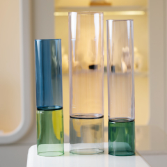 Ваза Bamboo Groove 37 см, цвет розовый/дым