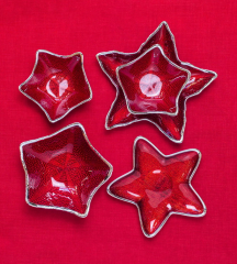 Чаша декоративная "Звезда" 22х7 см, красная