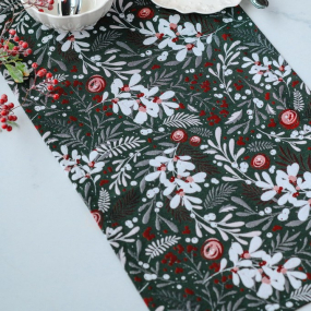 Скатерть-дорожка Xmas Bloom 40х100 см, цвет зеленый