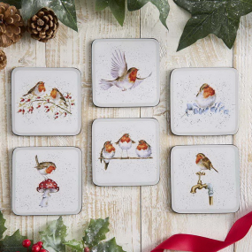 Набор подставок под кружку Wrendale Designs Christmas "Festive Friends" 10,5x10,5 см, 6 шт