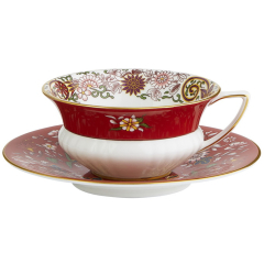 Чашка чайная с блюдцем Crimson Orient 150 мл