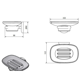 Мыльница с держателем iB Rubinetti Hermes HR001CC