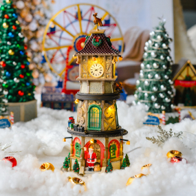 Фигурка музыкальная "Башня с часами" 16х16х33 см