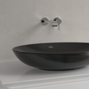 Раковина накладная Villeroy & Boch Loop & Friends 62х42, CeramicPlus, 4A4801I4, из TitanCeram, графит