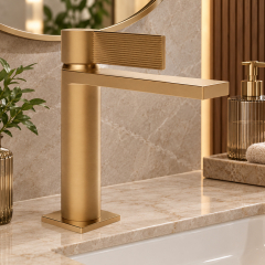 Смеситель для раковины Gessi Inverso Rigato 73502.149, брашированный никель (Finox)