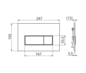 Панель смыва Alca Thin M57-G-M, золото матовое